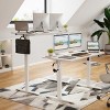 GlasFlength Desks Standing Desk Adjustable Height Sit Stand Desk with Splice Board Headphone Hooks for Home Office, White, 48.43"*24"*45" - 2 of 4