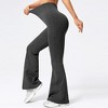 BABYYER Women Ribbed Flare Leggings, High Waist Stretchy Yoga Pants, Lightweight Workout Fitness Trousers - 3 of 4