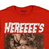 Seven Times Six Chucky T-Shirt Men's Hereeee's Chucky Meme Short Sleeve Graphic Top Red - 3 of 4