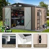 10x8 Ft Metal Storage Shed with Included Base Frame, Heavy-Duty Outdoor Utility Shed for Garden, Backyard, and Patio - 4 of 4