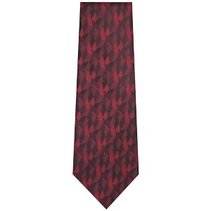 TheDapperTie Men's Burgundy Geometric Necktie with Hanky - 1 of 3
