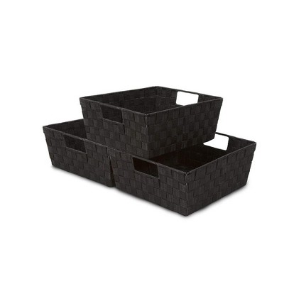 Sorbus 3-Pack Storage Basket Set - Mesh Hand-Woven, Stackable Baskets for Shelves, Closets, Bathroom and More
