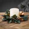13"H Sullivans Gold Berry Leaf Christmas Mini Wreath, Green - 3 of 3