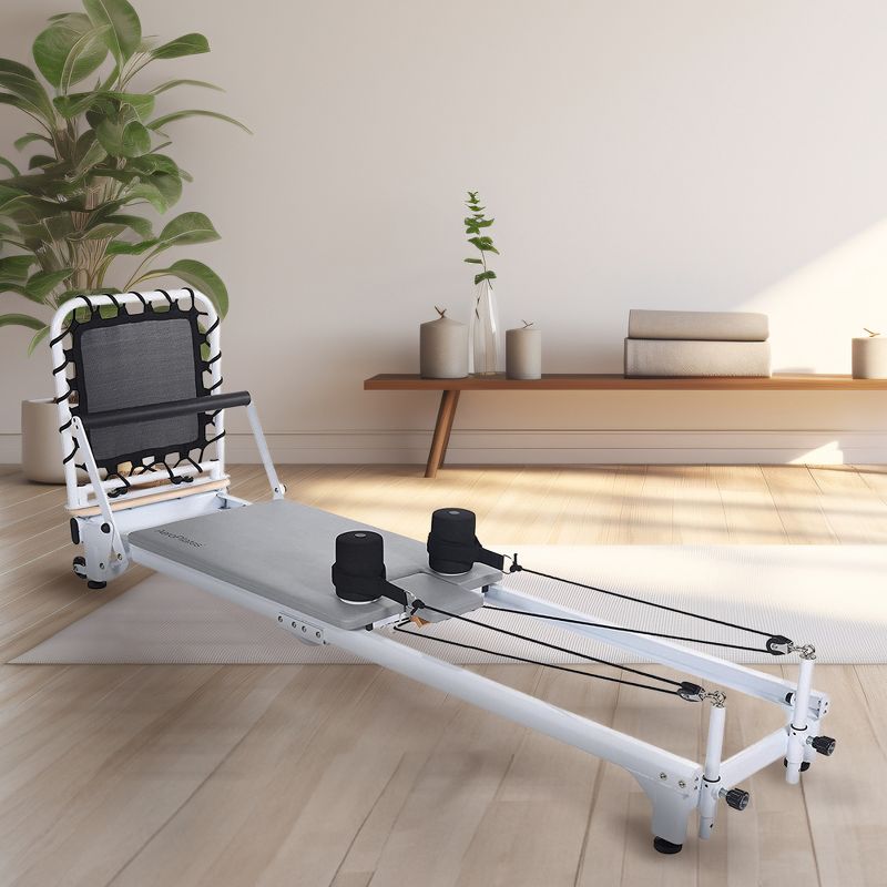 AeroPilates Precision Series Reformer Machine for Toning Home Exercise Workouts, Improve Body Balance and Stamina, Free Workout Videos Included, White, 5 of 7