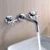 Sumerain Wall Mount Bathroom Faucet, Cross 2-Handle Chrome Finish, Brass Rough-in Valve Included - 2 of 4