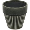 Cheung's Corseta Tapered Vertical Lined Pattern Ceramic Pot - Small - Dark Gray - 3 of 3