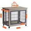 JUJABU 31.50'' Grey Furniture Dog Cage Crate with Double Doors on Casters - image 3 of 4