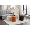 MAYEERTY Soft Velvet Round Ottoman, Footrest Stool, Home Use, Ivory - 3 of 4