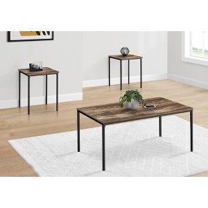 Laminate & Metal 3-Piece Coffee and End Table Set with Sleek Frame and Contemporary Design for Living Room or Modern Spaces - 1 of 4