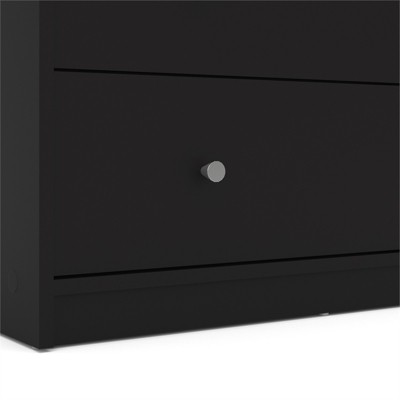 Sleek Portland Black Engineered Wood 3-Drawer Horizontal Dresser