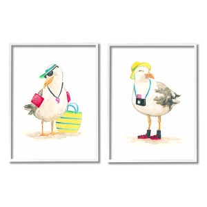 Stupell Industries Sea Bird Tourists Black Framed Giclee Art (Set of 2) - 1 of 4