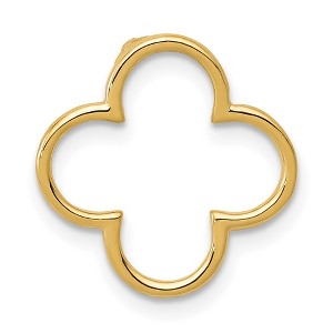 Black Bow Jewelry 14k Yellow Gold Polished Quatrefoil Slide Pendant, 15mm - 1 of 4