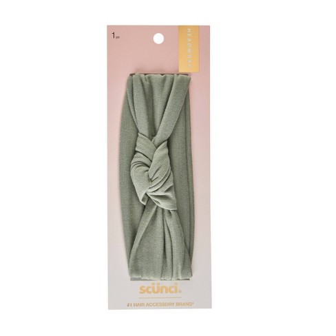 Scünci No Damage Stretch Fabric Headbands - Sage Green - All Hair