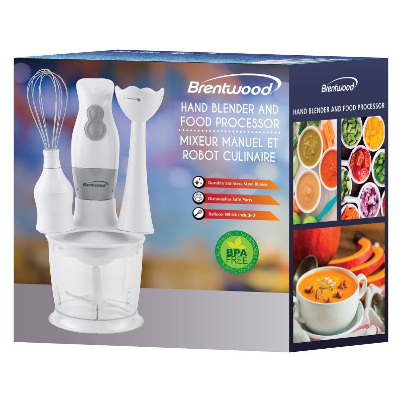 Brentwood HB-38W 2 Speed Hand Blender with Balloon Whisk in White, 5 of 9