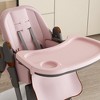Whisen Adjustable Baby High Chair, Portable Infant Feeding Seat with Safety Belt, Silent Lockable Wheels & Easy-Clean Design - 4 of 4