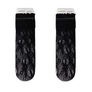 Anna-Kaci Women's Lace Liner Socks with Elastic Cuff and Floral Mesh Detail Soft Stretch 2-Pack - 1 of 4