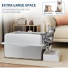 Stainless Steel Cat Litter Box, Large Litter Box for Big Cats and Multi-Cats with Cleaning Pedal, High Wall Sides, Anti-Scratch, Easy Cleaning - 3 of 4