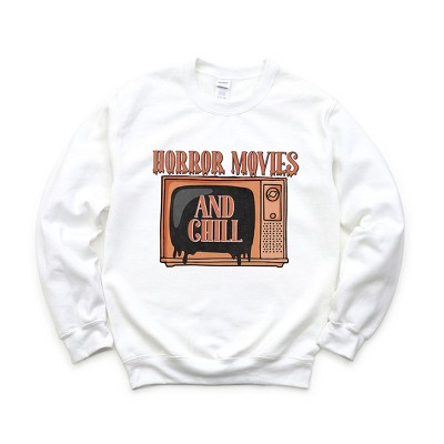 Simply Sage Market Women's Graphic Sweatshirt Horror Movies and Chill TV