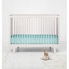 Bacati - Safari Animals Aqua Grid Print 100 percent Cotton Universal Baby US Standard Crib or Toddler Bed Fitted Sheet - 4 of 4