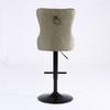 Set of two modern upholstered bar height swivel stools with tufted backs and studded accents, height adjustable - 4 of 4