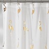 Flamingo Shower Curtain Gold - Lush Décor: Polyester Fabric, Buttonhole Top, Bathroom Accessory - 2 of 4