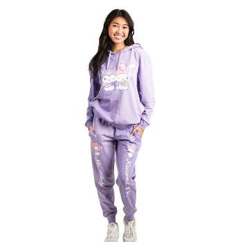 Hello Kitty & Friends My Melody and Kuromi Women's Lilac Hoodie and Joggers 2-Piece Set