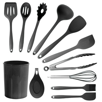 Kaluns Kitchen Utensils Set, 21 Piece Wood And Silicone, Cooking Utensils,  Dishwasher Safe And Heat Resistant Kitchen Tools, Gray : Target