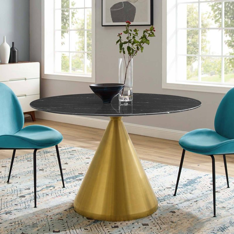 47" Tupelo Round Artificial Marble Dining Table - Modway, 6 of 7
