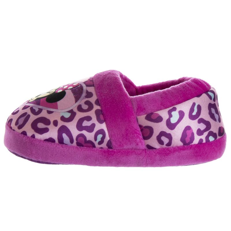 Josmo Kids Girl's Minnie Mouse Slippers - Plush Lightweight Warm Comfort Soft Aline House Slippers - Hot Pink Purple (sizes 5-12 toddler-little kid), 5 of 9