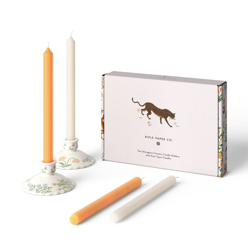 Rifle Paper Co. x Target Taper Set of 4 Candles with Set of 2 Candlestick Holders, 1 of 9