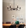 TOBILI Six-head wrought iron candle chandelier(black) - 3 of 4