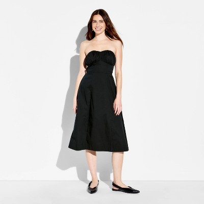 fit and flare a line dresses for women gakvbuo Summer Dresses For Women Fit And Flare A-Line Dress Breast Wrap  Backless Sleeveless Pleated Elastic Waist Large Dress