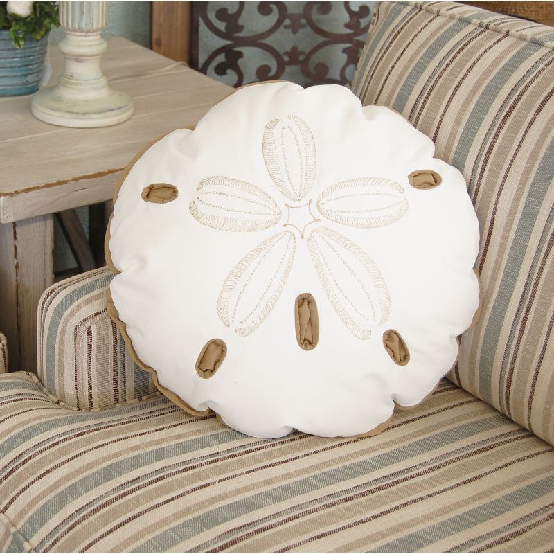 RightSide Designs Sand Dollar Shaped Indoor / Outdoor Throw Pillow, 3 of 6