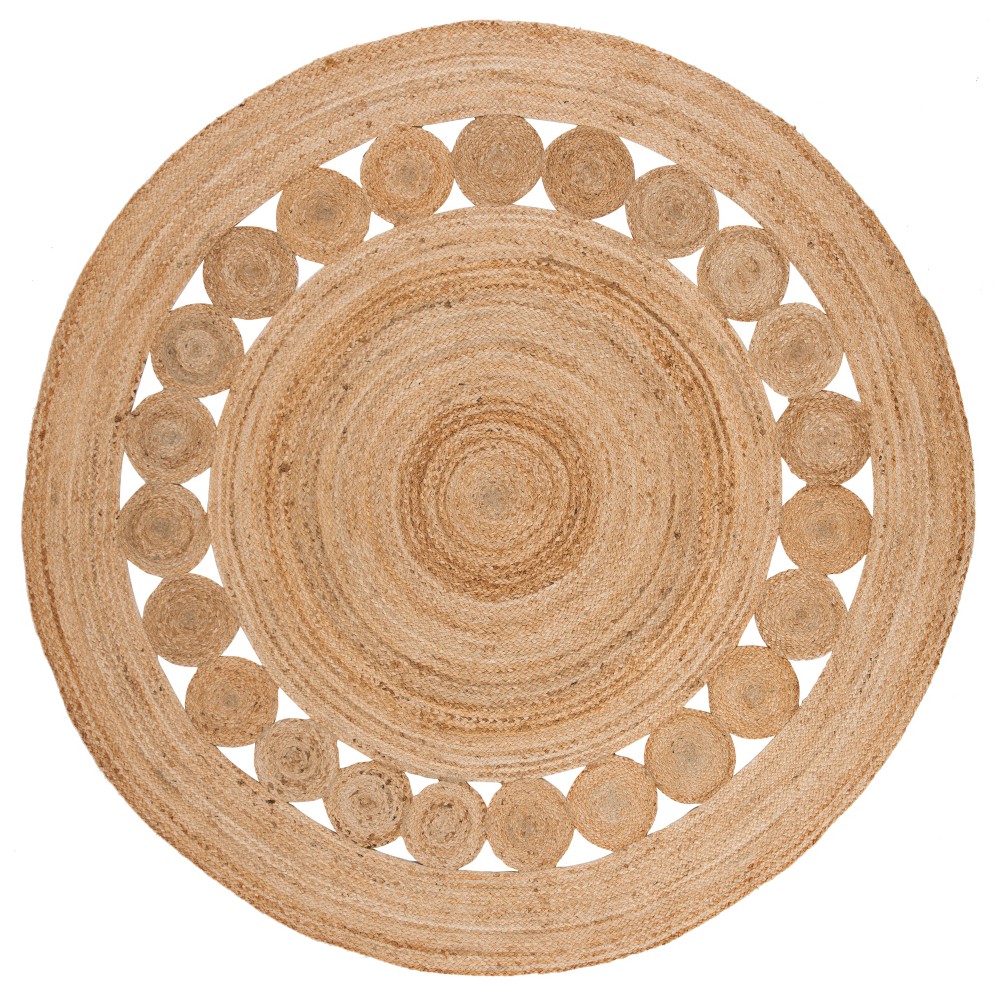 6'x6' Round Noemi Solid Woven Round Rug Natural Round - Safavieh