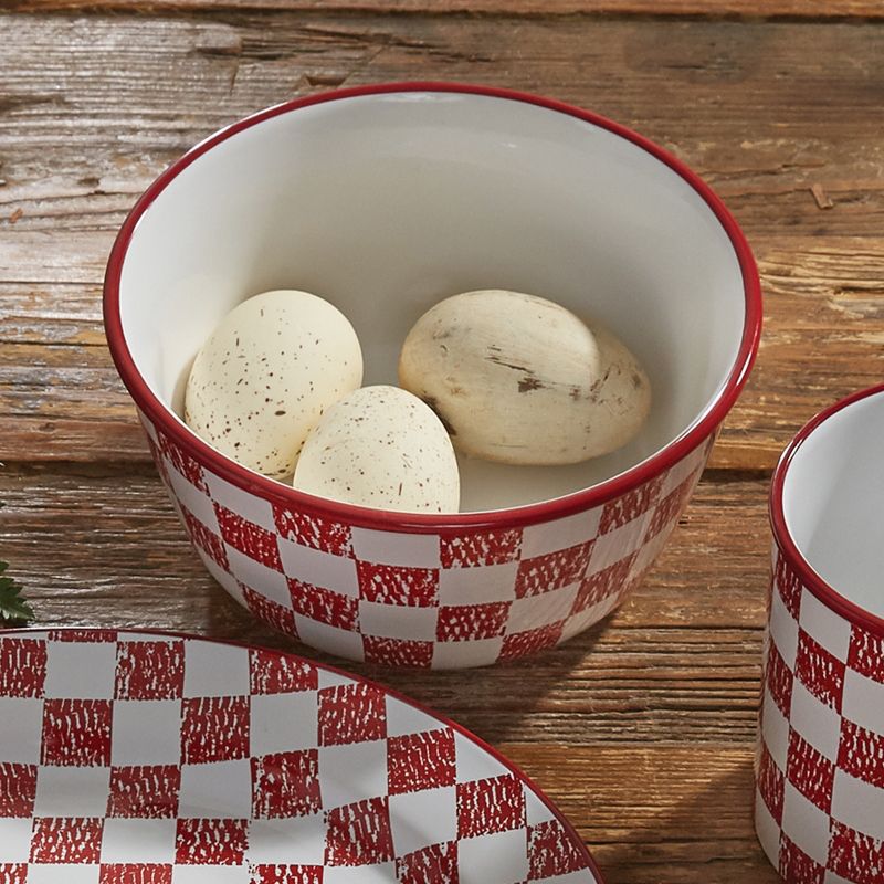 Chicken Coop Red Check Cereal Bowl Set of 4, 2 of 4