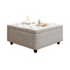 CAVINAS Storage Bench Large Square Storage Stool with 2 Storage Doors for Living Room - 2 of 4