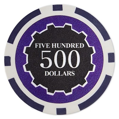 Slickblue 14-Gram Eclipse Poker Chips 25-Pack, Gear Inlay, Casino Chips, High Contrast Denominations, $1-$500