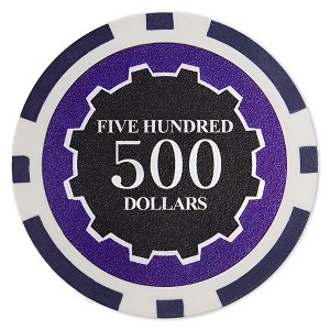 Slickblue 14-Gram Eclipse Poker Chips 25-Pack, Gear Inlay, Casino Chips, High Contrast Denominations, $1-$500 - 1 of 3
