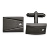 Chisel Stainless Steel Brushed and Polished Gunmetal IP-plated with Cubic Zirconia Rectangle Cuff Links - 2 of 2