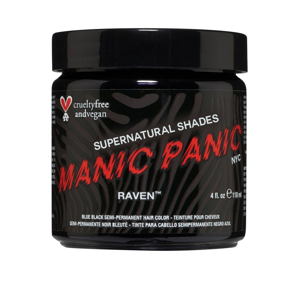 Photos - Hair Dye Manic Panic Super Naturals Raven Temporary Hair Color Cream - Black - 4 fl oz