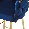 ORRD Set of 2 Modern Counter Stools , Velvet Swivel Bar Stools with Footrest & Soft Cushion, Iron Frame Kitchen Island Stools for Home Decor，Dark Blue - 4 of 4