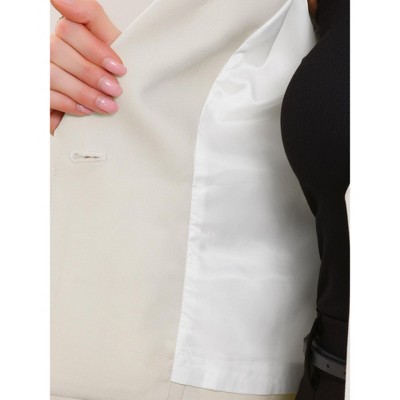 Allegra K Women Lapel Collar Cropped Long Sleeve Business Office Jacket Blazer Medium Light Blue — фото 5