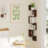 Yukimo 5-Tier Corner Shelf, Floating Bookshelf Wall Mounted Storage Organizer, Rustic Brown, 8" x 8" x 50" - 4 of 4