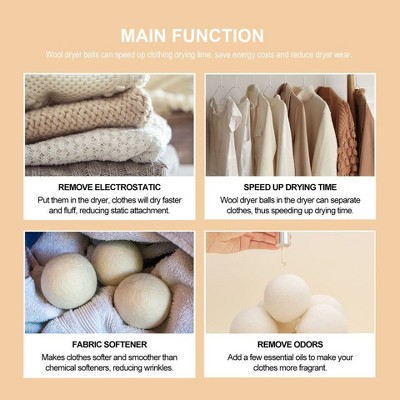 Maison XXL White Wool Dryer Balls 6 Pack