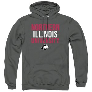 Northern Illinois University Official Stacked Unisex Adult Pull-Over Hoodie, Charcoal - 1 of 4