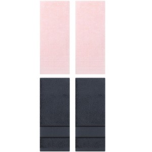 REGALWOVEN 4 Pcs Striped Comfortable Quick Drying Non-Linting Hand Towel 14" x 30" - 1 of 4