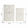 Gulches Set of 2 Decorative Book Boxes - Faux Leather Storage with "French Traditions" Design (Large: 10.6"x6.9"x2.6", Small: 8"x5"x2") - 3 of 4