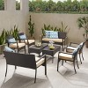 GDFStudio Warner Outdoor Wicker 8 Seater Chat Set with Cushion, Multibrown/Dark Cream - 2 of 4