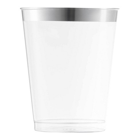 Smarty Had A Party 10 Oz. Clear With Metallic Silver Rim Round Tumblers ...