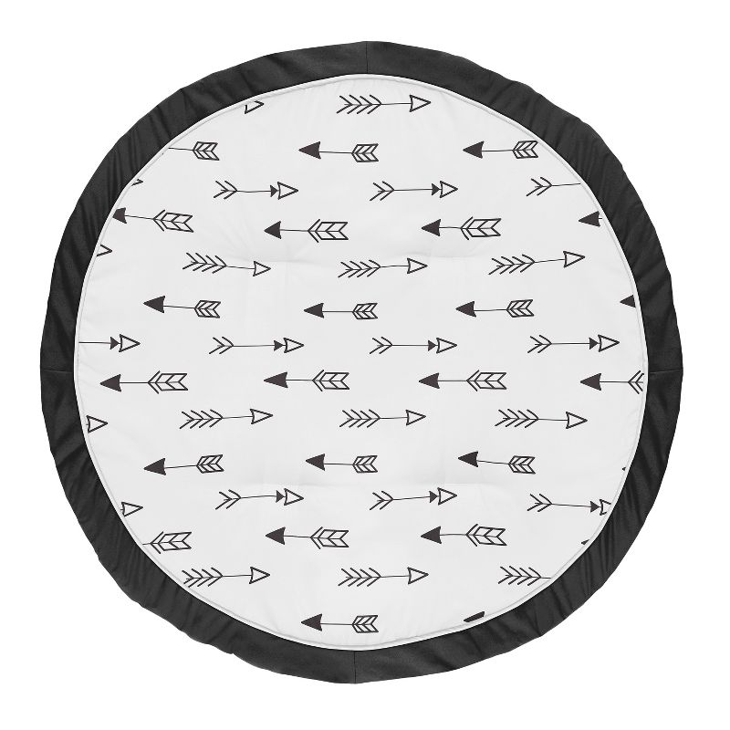 Sweet Jojo Designs Gender Neutral Baby Tummy Time Playmat Fox Black and White, 1 of 6